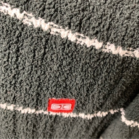 OCEAN Earth Cozy Oversized Black Stripes Chenilles Knit Wool Blend Sweater XL - Picture 4 of 10